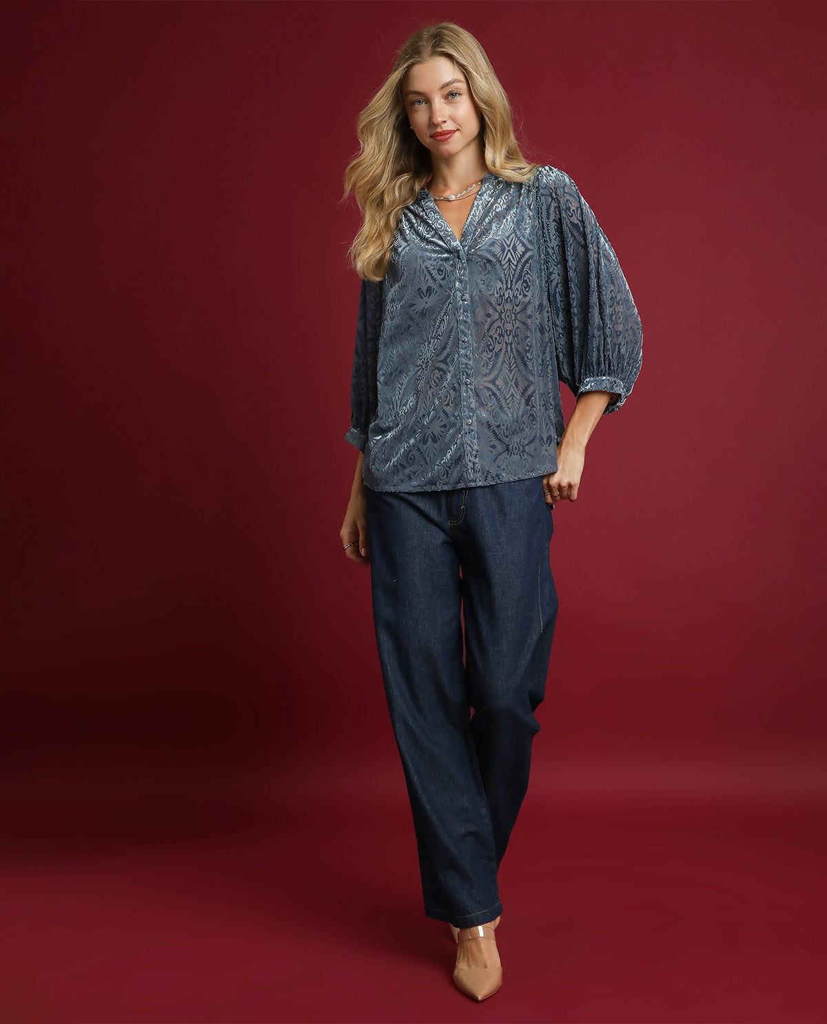 Umgee Velvet Burnout Top