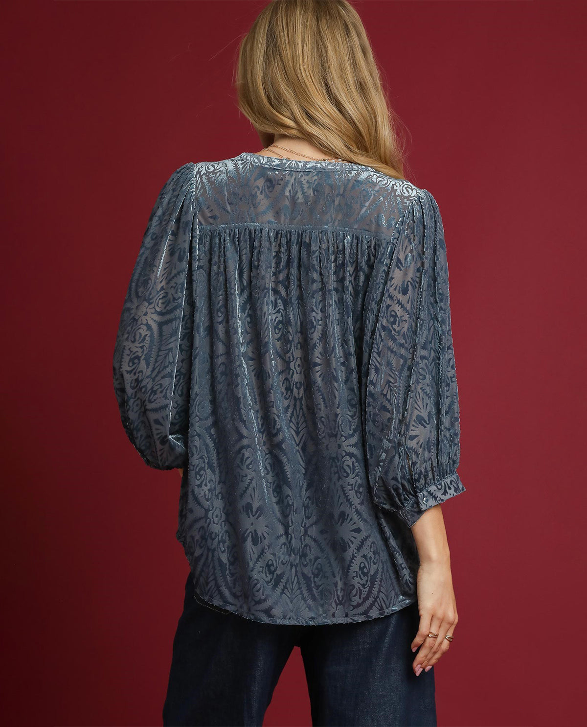 Umgee Velvet Burnout Top