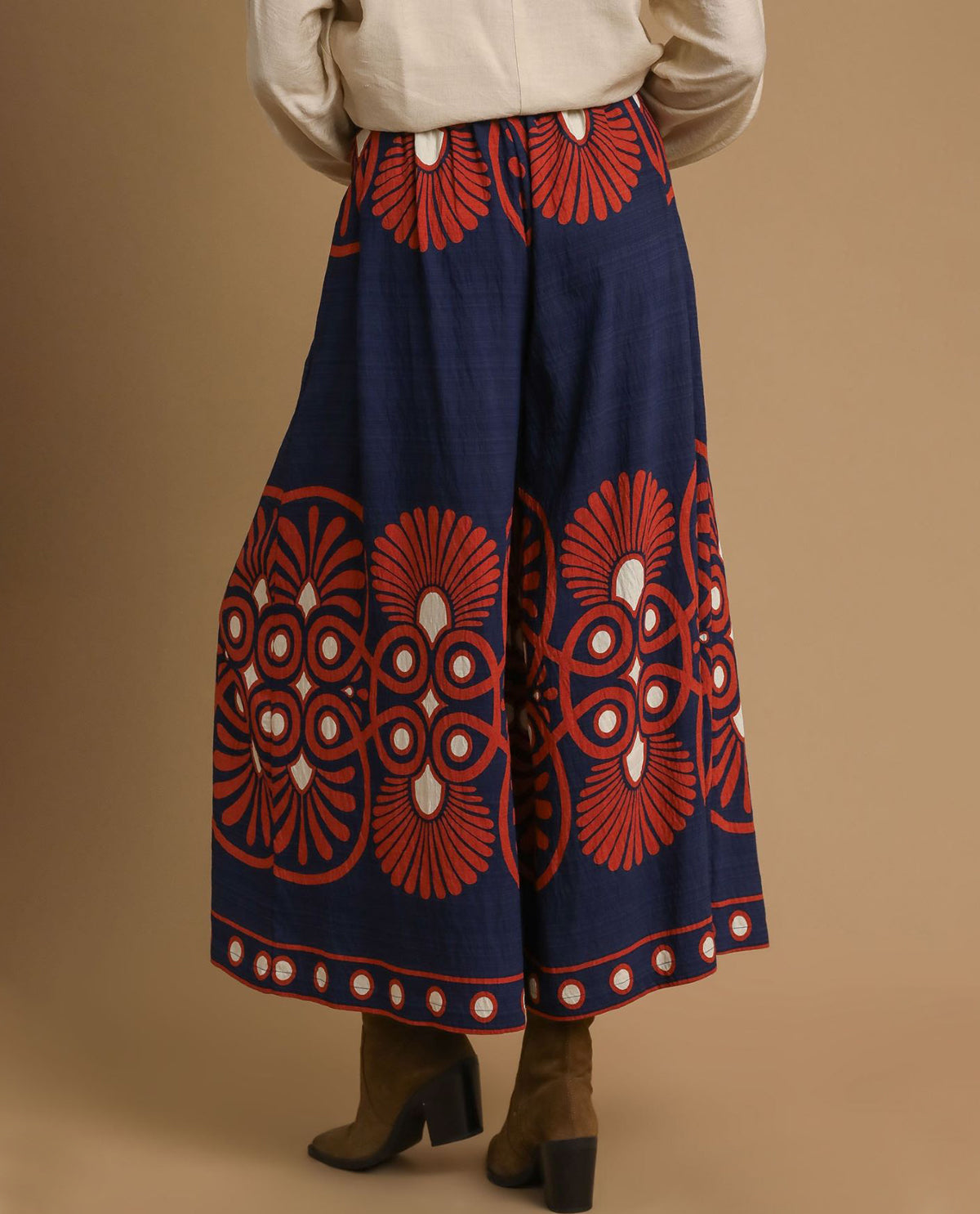Mix Boho Print Wide Leg Palazzo Pants
