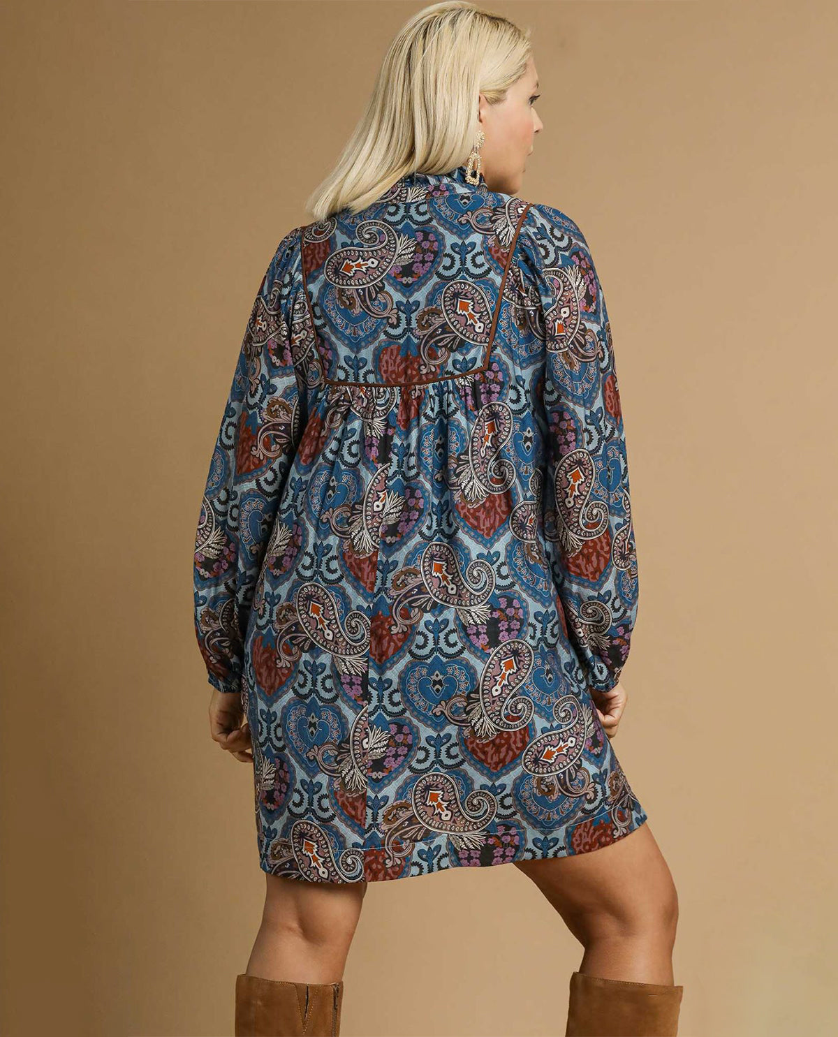 Plus Ruffle Neck Dress