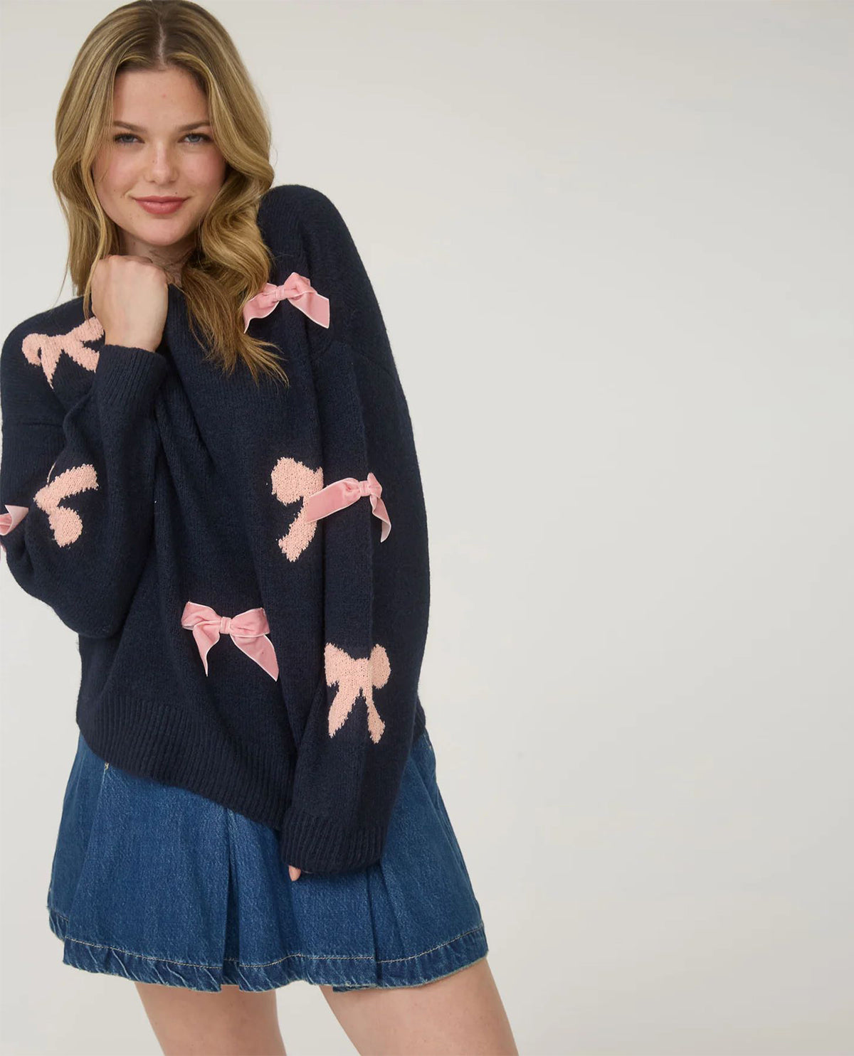 Blu Pepper Sweater with Bows