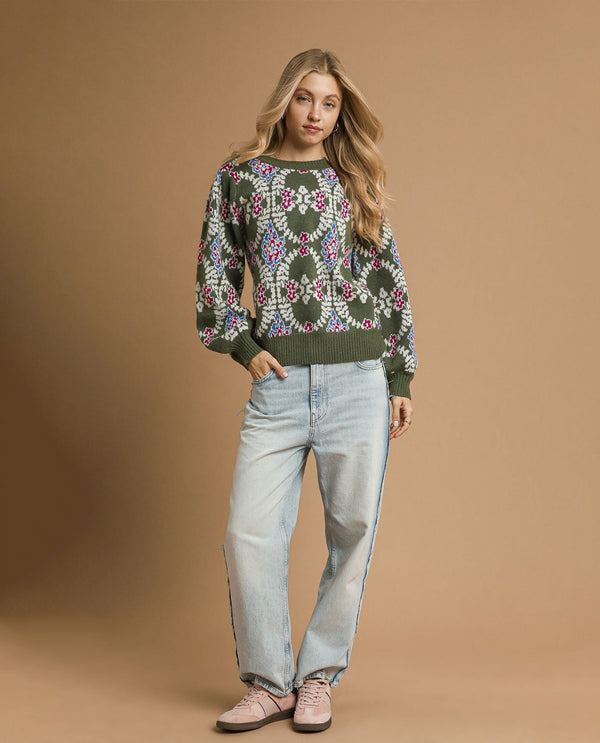 Umgee Pattern Boho Sweater