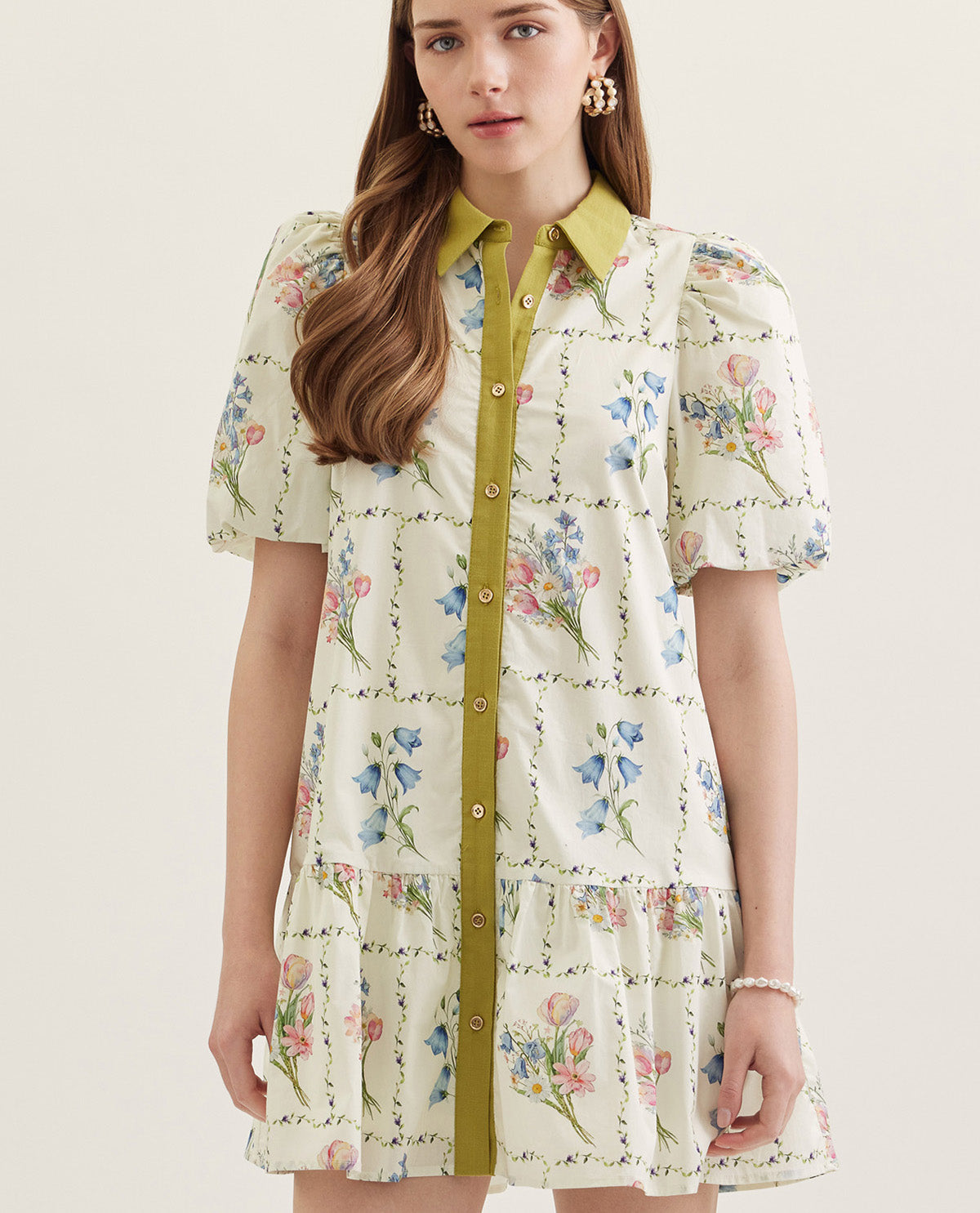 entro clothing dresses Print Button Front Dress With Collar Ecru Ecru / Large Abercrombie & Fitch Brown Calf Width:Slim It is a great HELLOANGEL