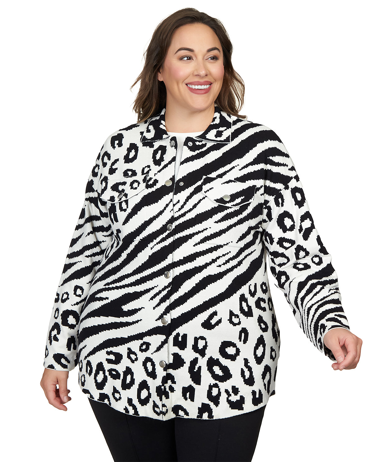 Ruby Road Plus Animal Sweater Jacket