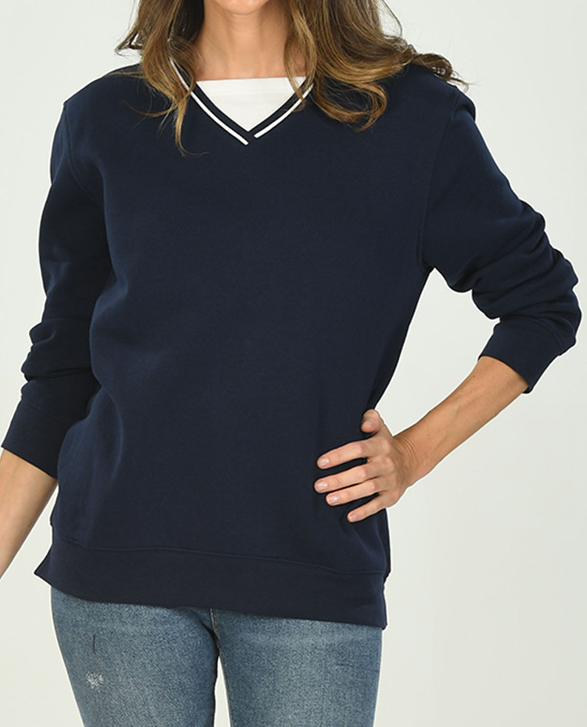 Women's Assorted Basic Fleece V-Neck Shirts