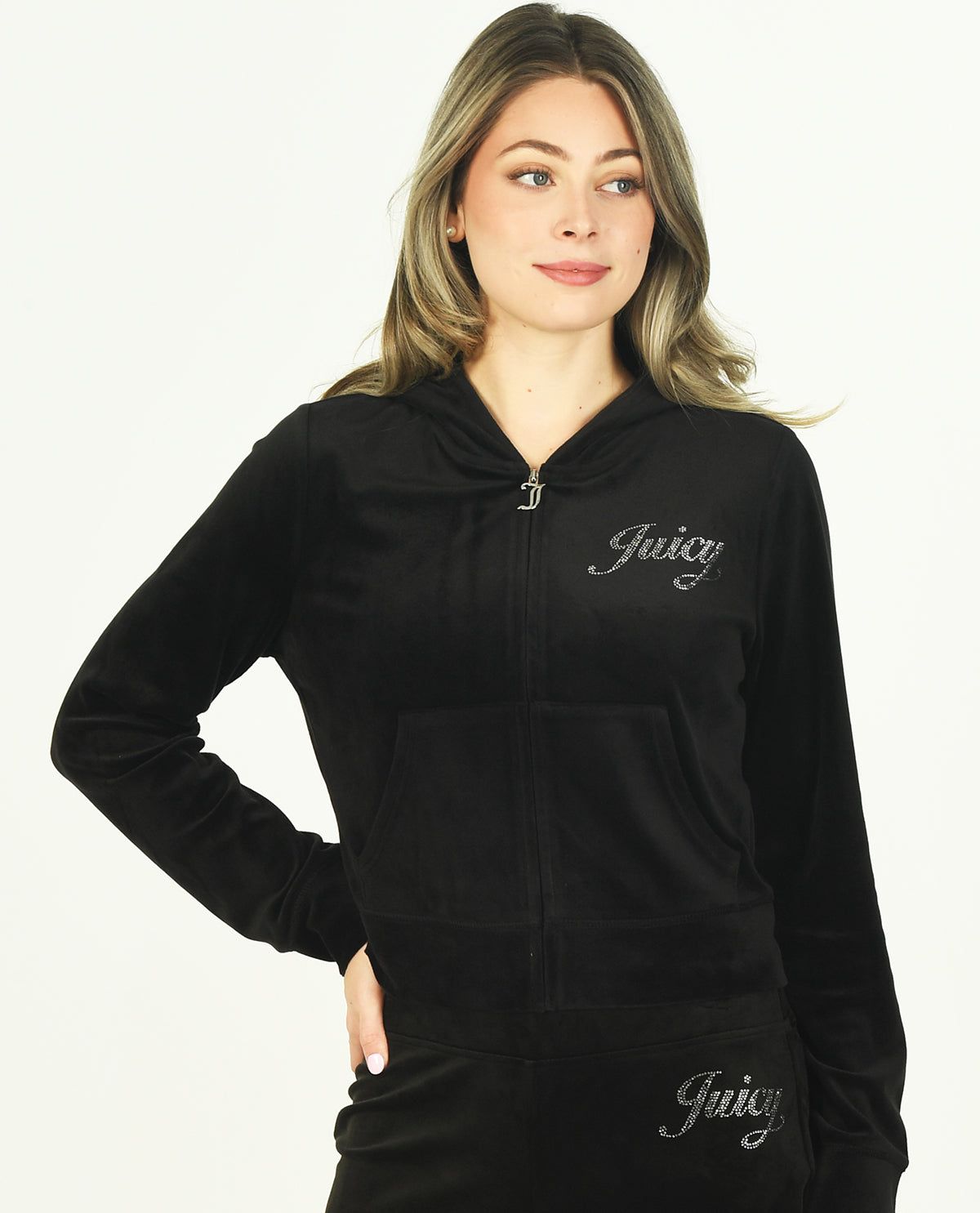 Juicy Velour Jacket with Rhinestone Script