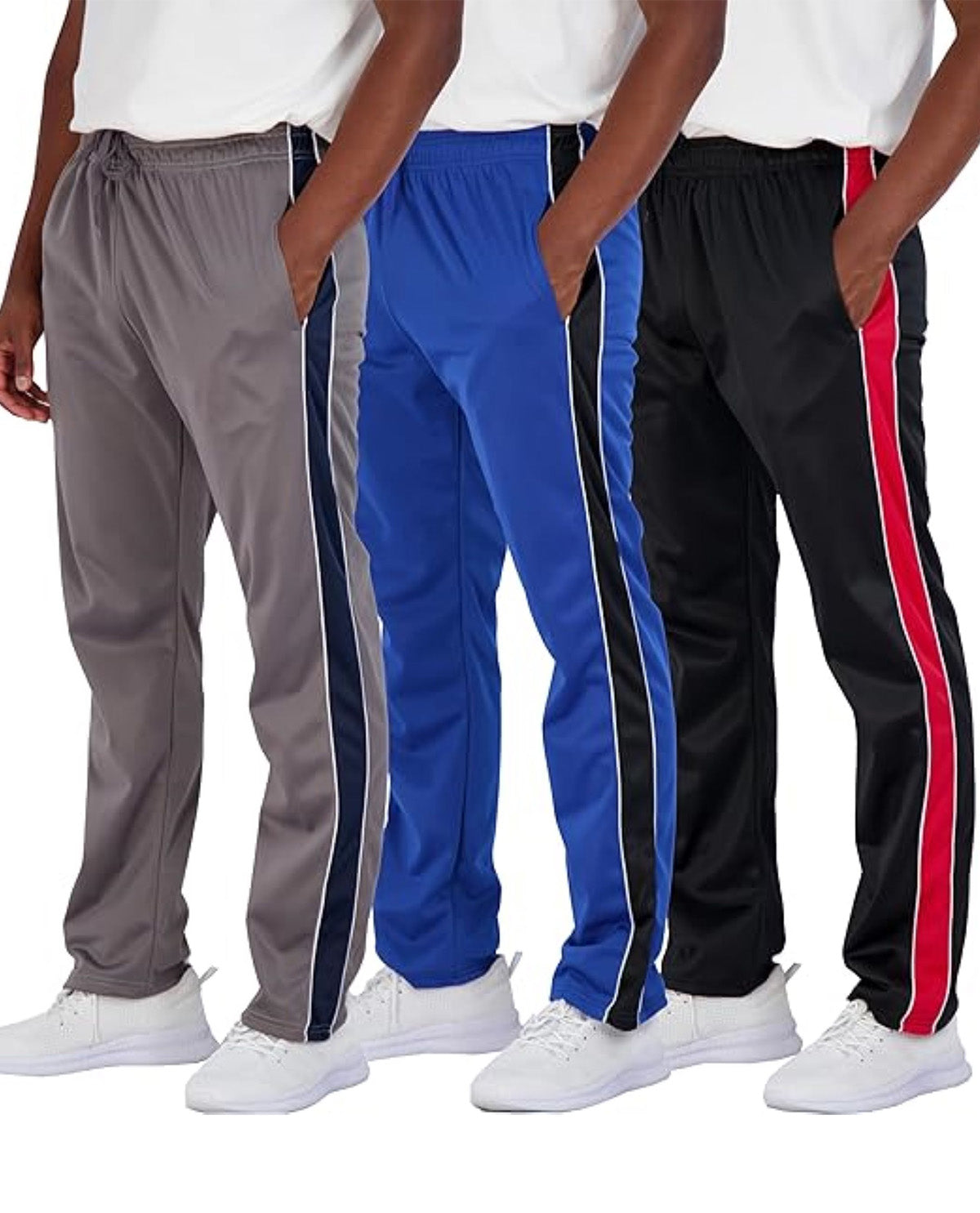 Real Essentials Men's Tricot Open Bottom Active Pant