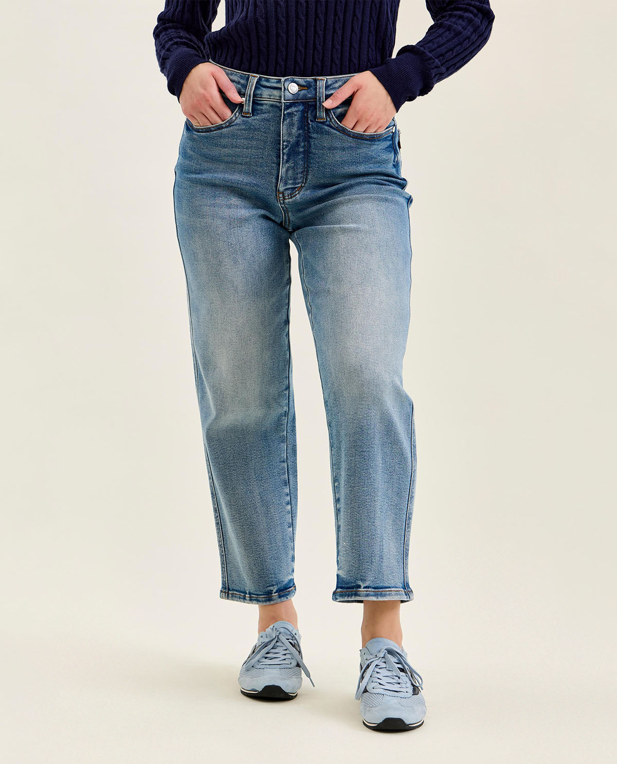 Judy Blue High Waist Ankle Straight Jean Petite Inseam Medium