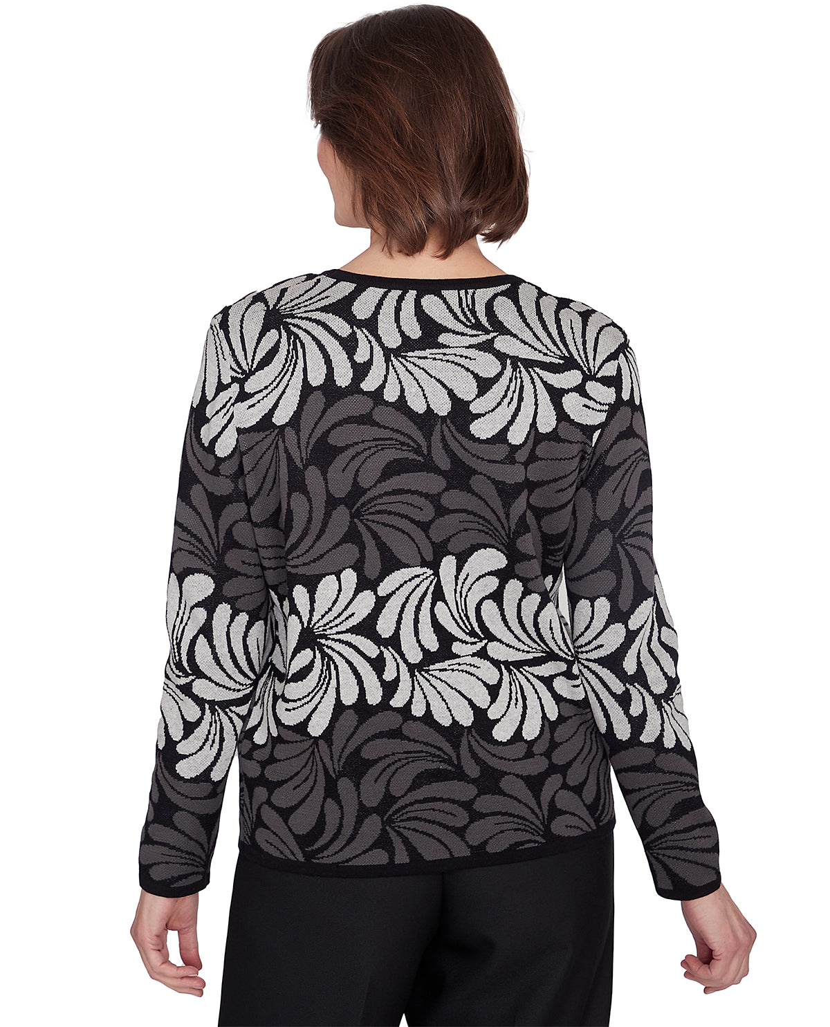 Alfred Dunner Petite Classic Ombre Geometric Sweater