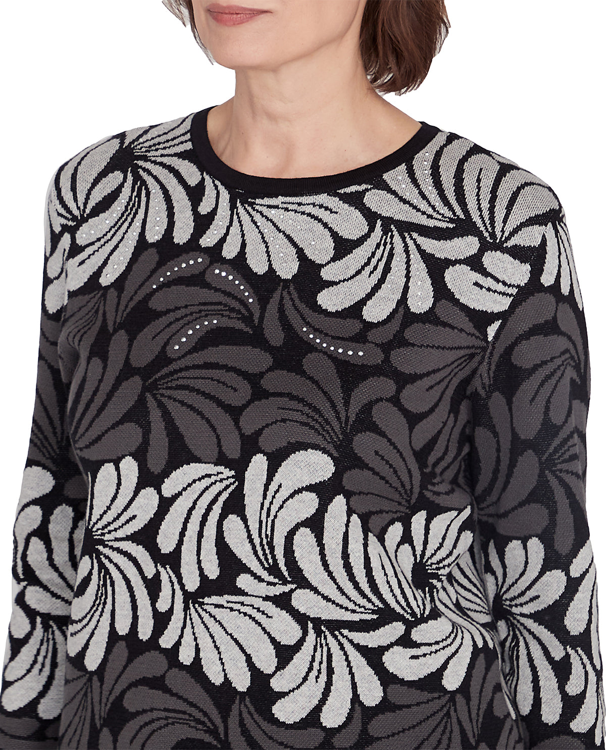 Alfred Dunner Petite Classic Ombre Geometric Sweater