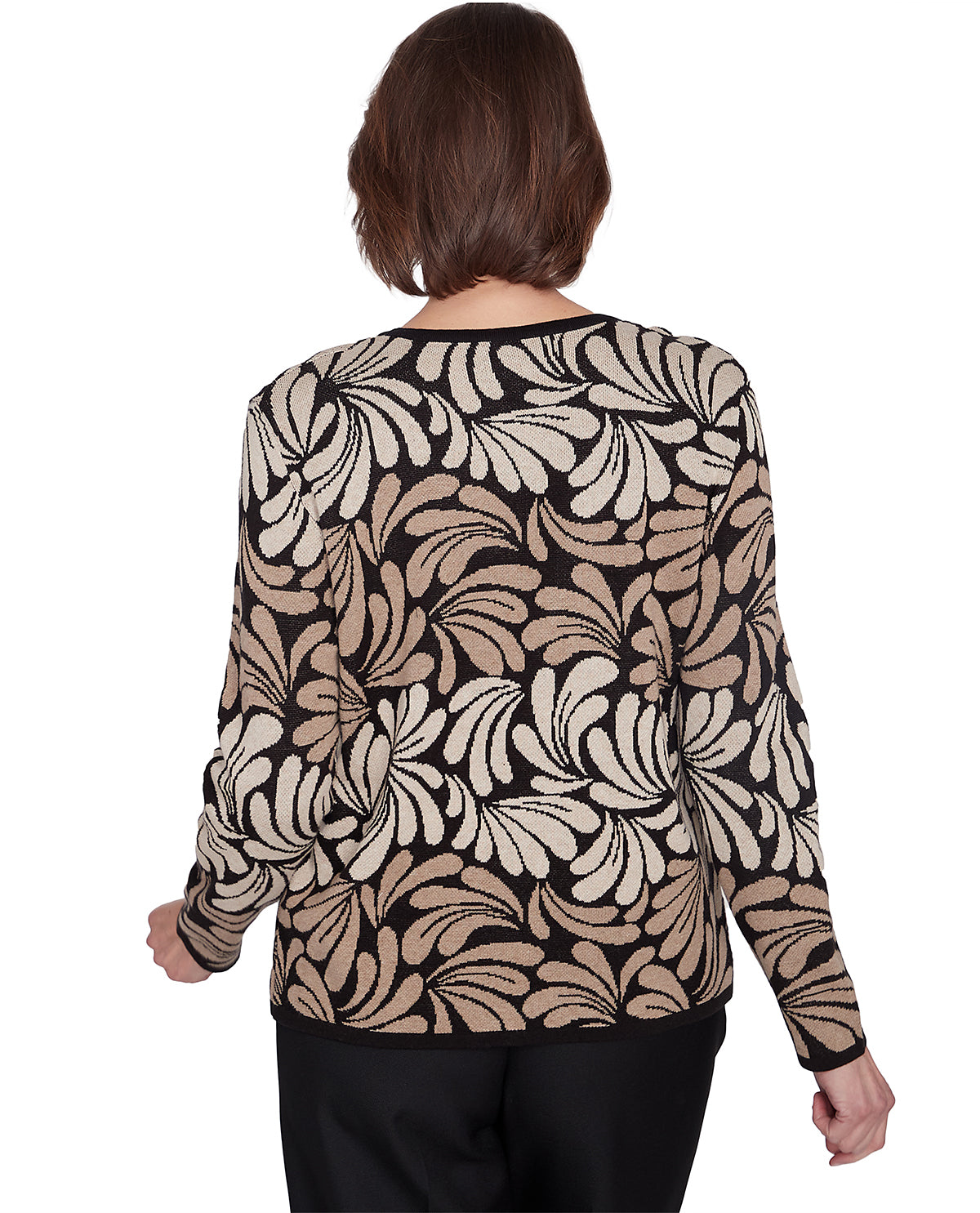 Alfred Dunner Petite Classic Ombre Geometric Sweater