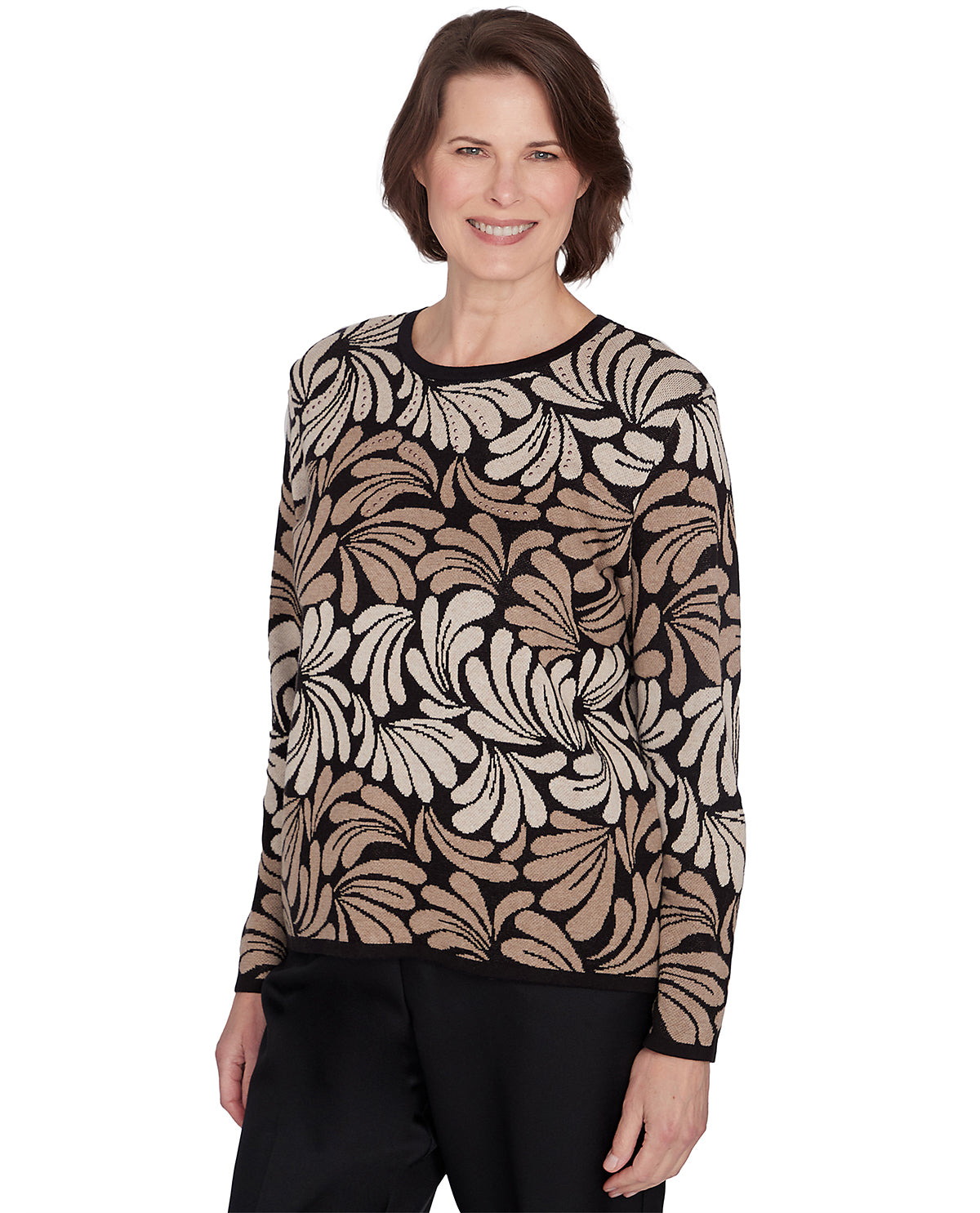 Alfred Dunner Petite Classic Ombre Geometric Sweater