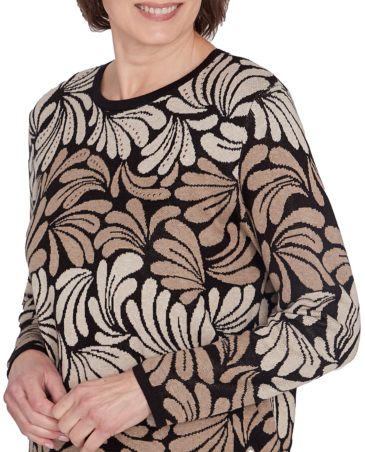 Alfred Dunner Petite Classic Ombre Geometric Sweater
