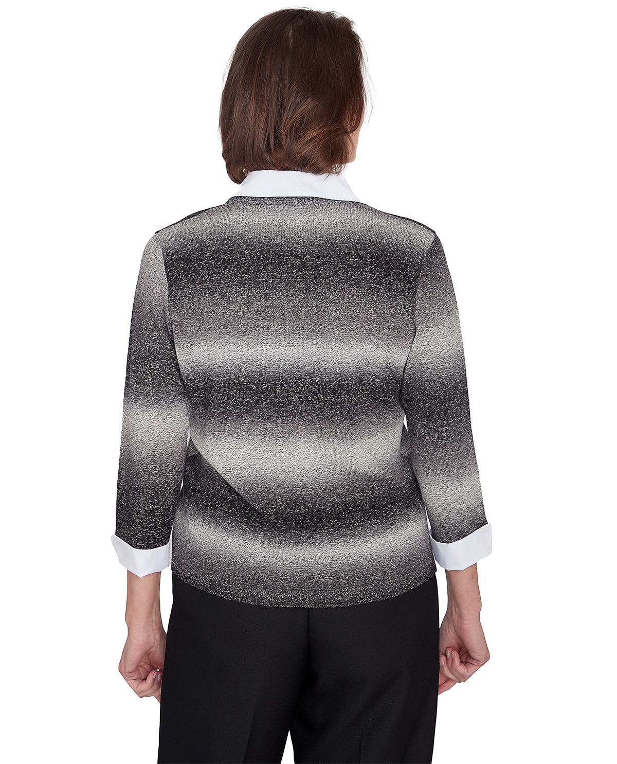 Alfred Dunner Petite Classic Ombre Chevron Sweater
