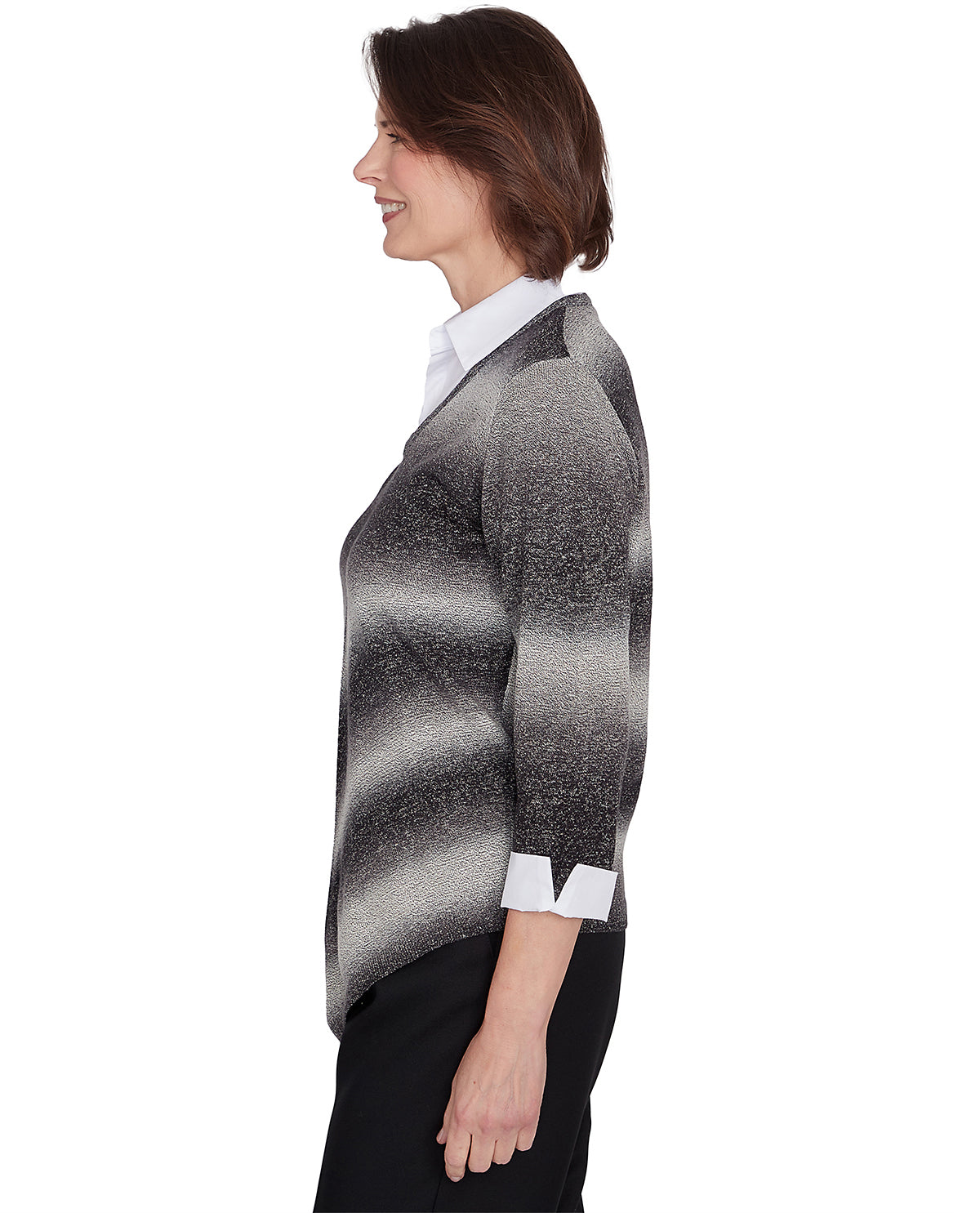 Alfred Dunner Petite Classic Ombre Chevron Sweater