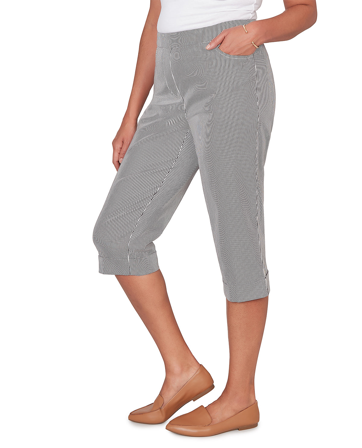 Alfred Dunner Missy Pastel Story Stripe Clamdiggers