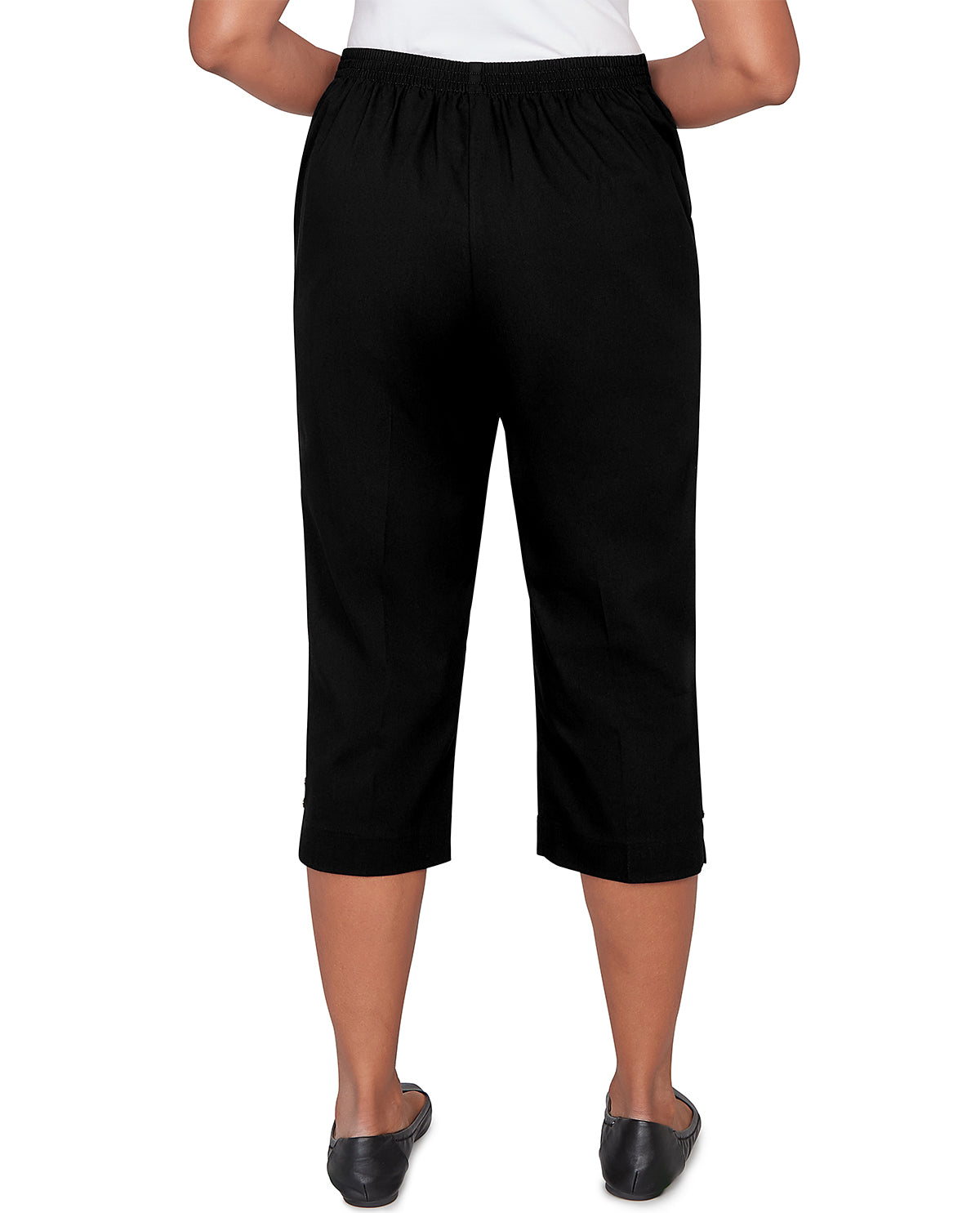 Alfred Dunner Missy Pastel Story Twill Capri Black