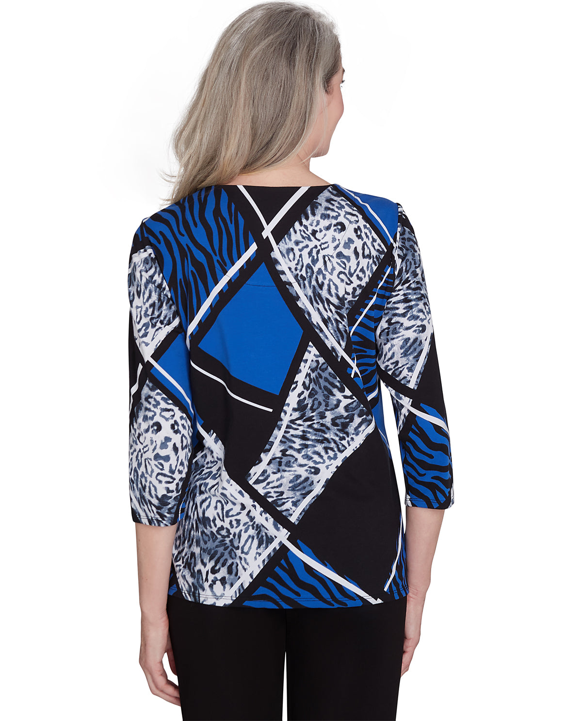 Alfred Dunner Key Item Spliced Animal Print Top