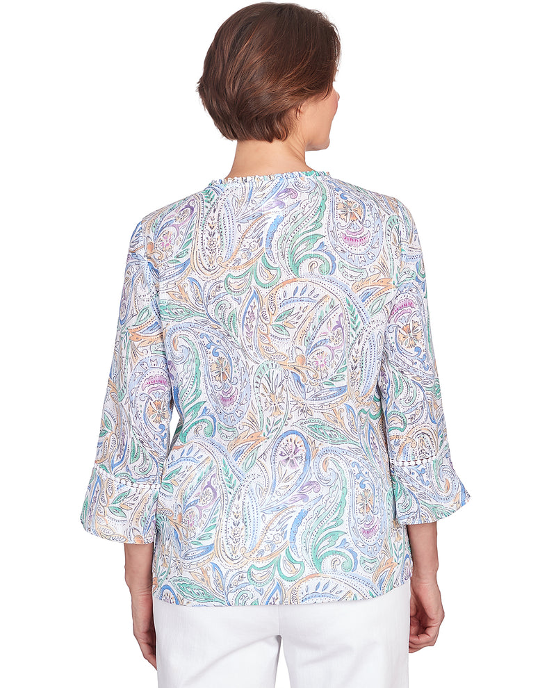 Petite Alfred Dunner Paisley Woven Top