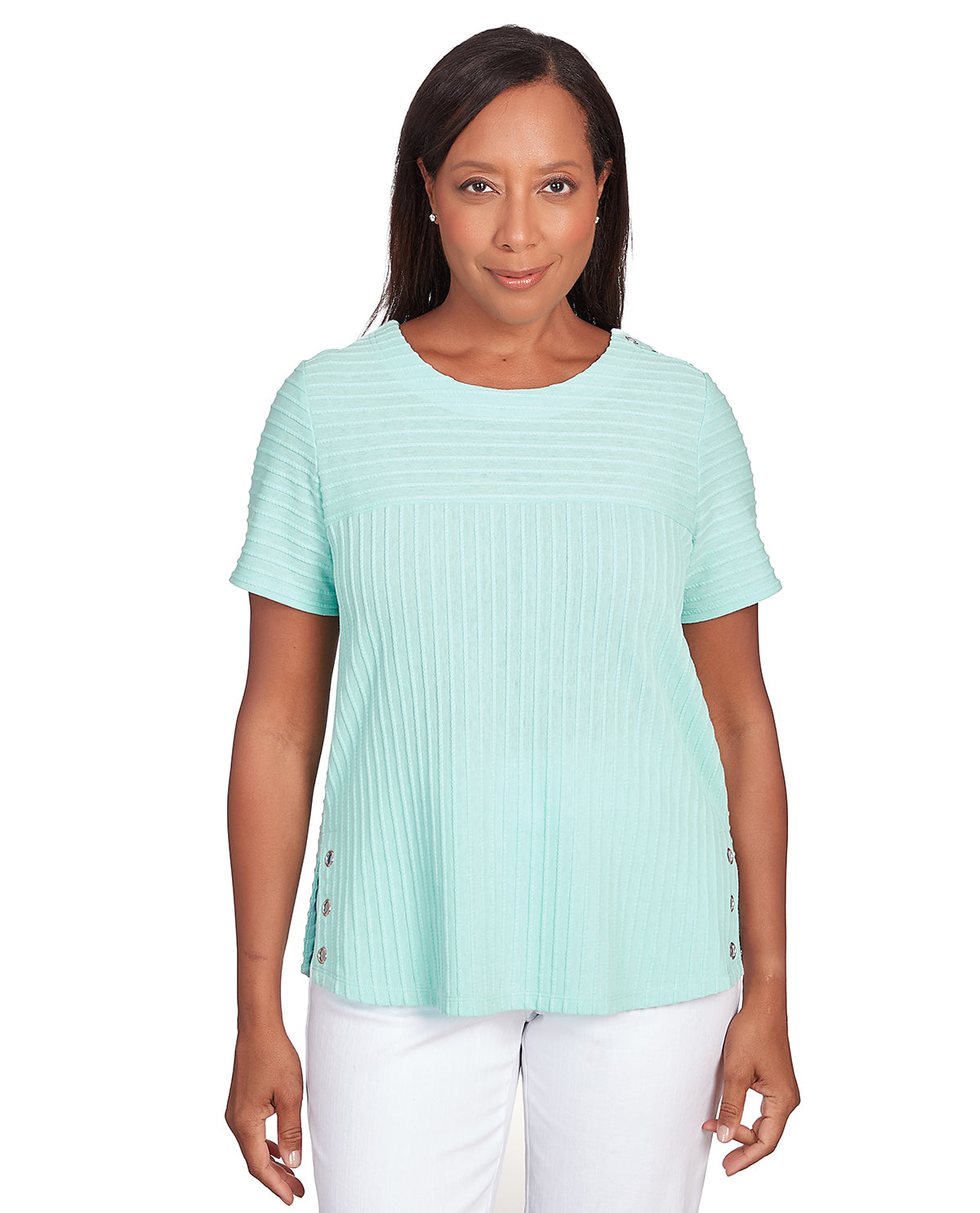 Alfred Dunner Solid Texture Top Hamrick s Shop