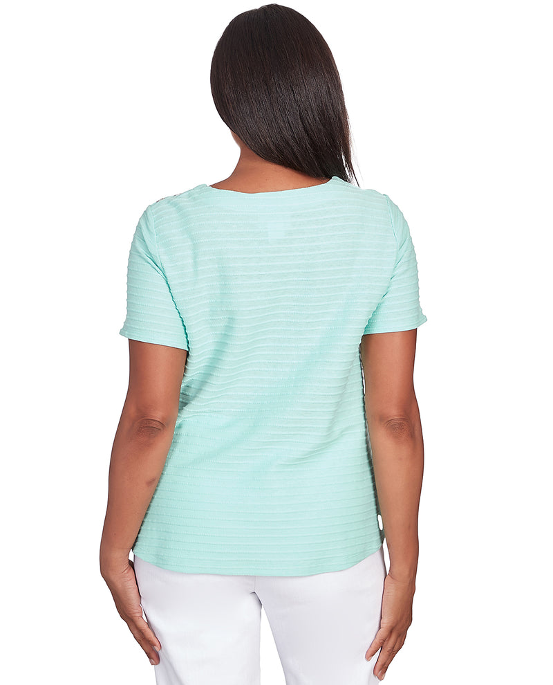 Petite Alfred Dunner Solid Textured Top
