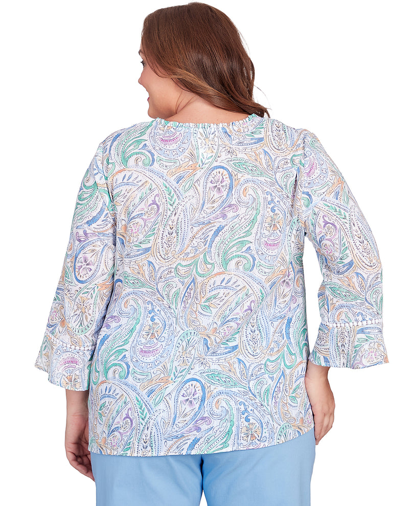 Plus Alfred Dunner Paisley Woven Top