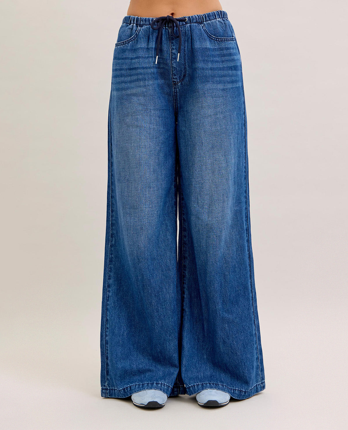 Judy Blue High-Waisted Feather Palazzo Jeans