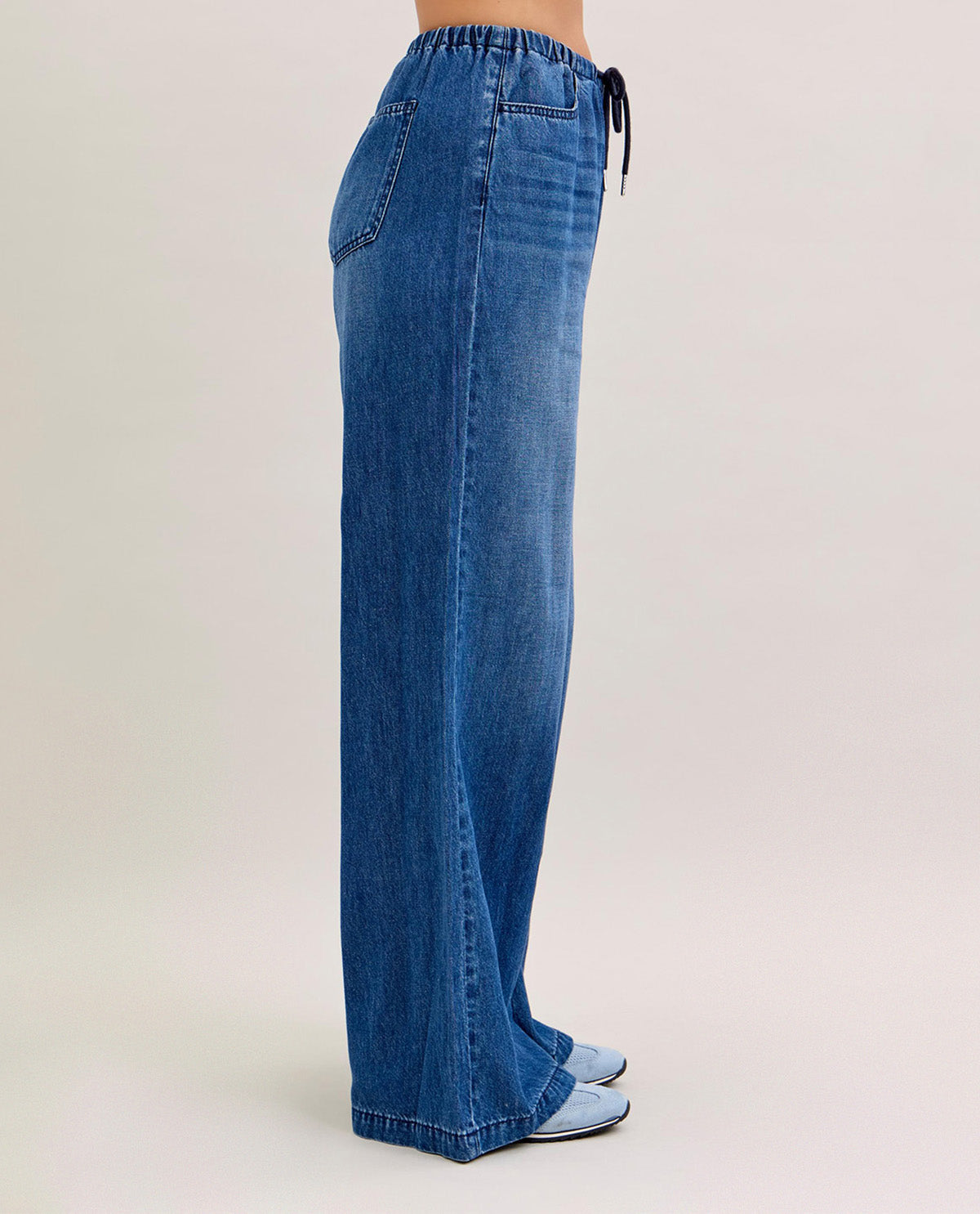 Judy Blue High-Waisted Feather Palazzo Jeans