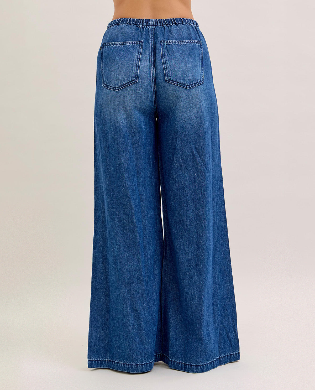 Judy Blue High-Waisted Feather Palazzo Jeans