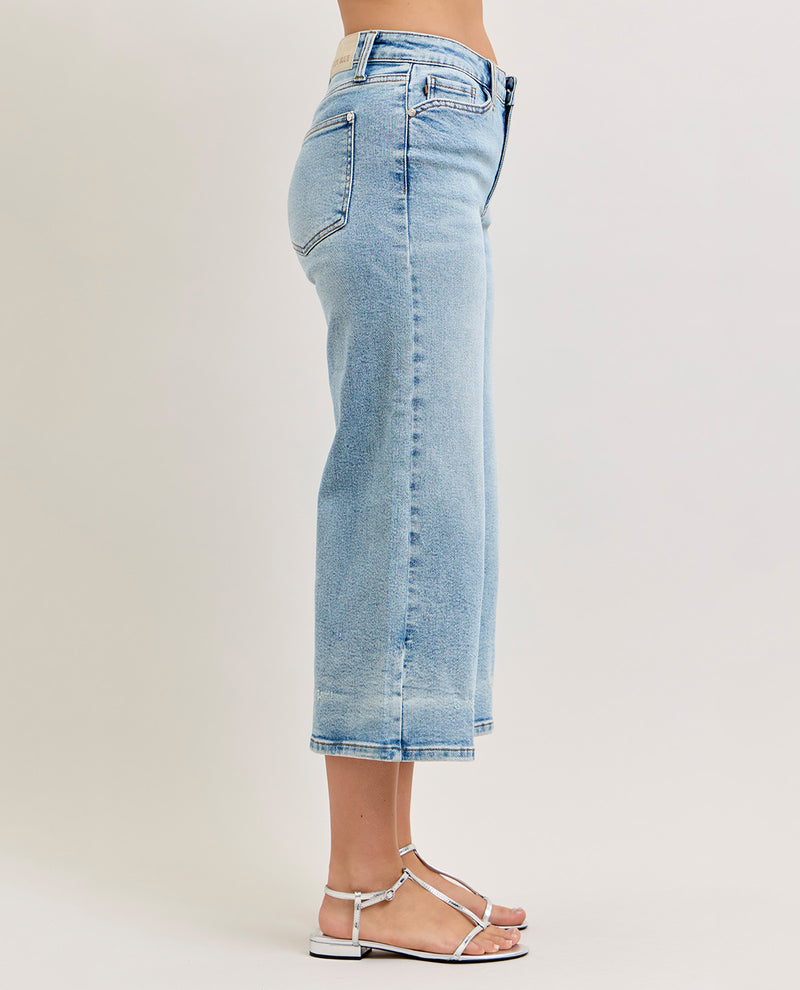 Judy Blue Wide Crop Jeans Medium Wash