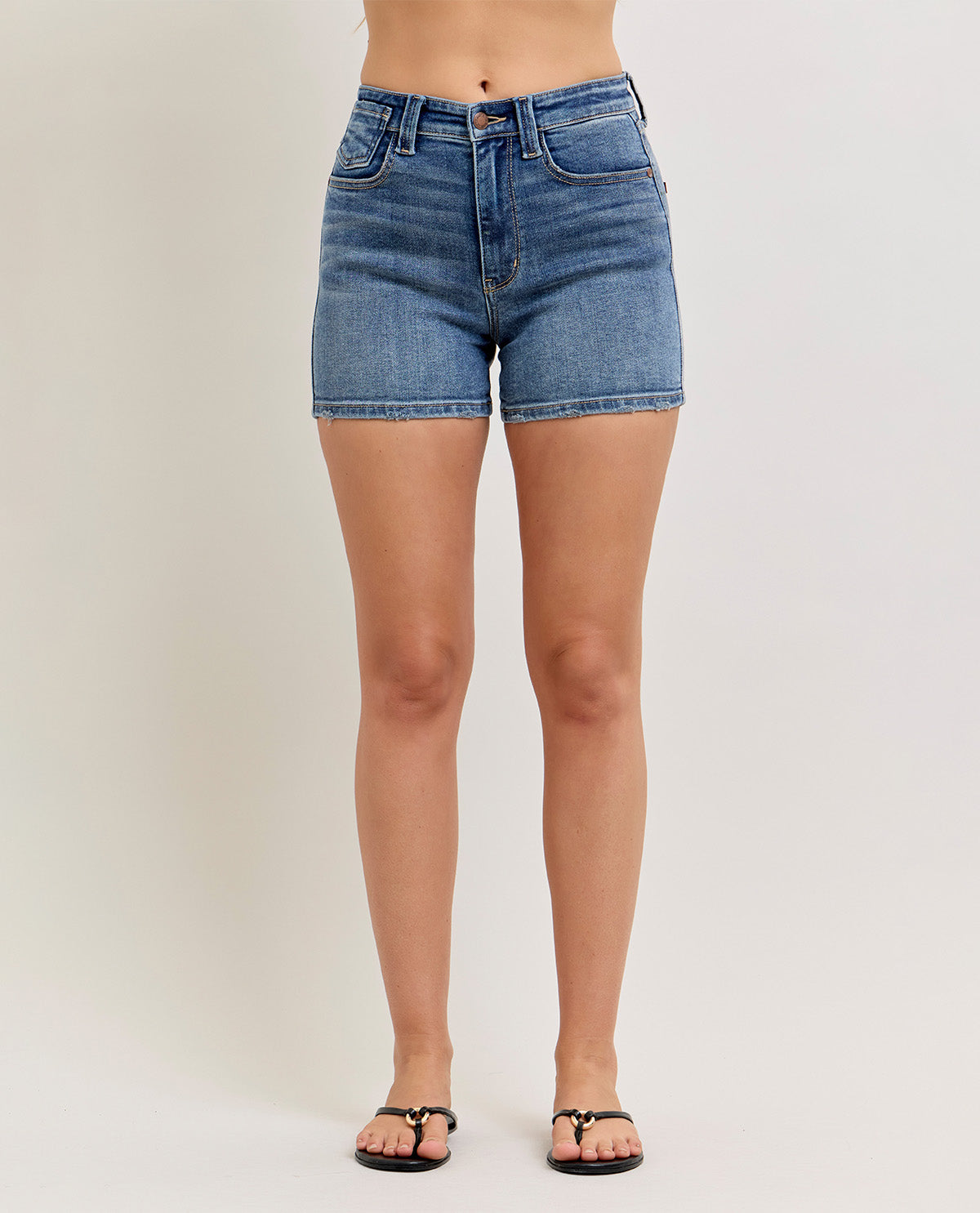 Judy Blue High Waist Slime Shorts Medium Wash