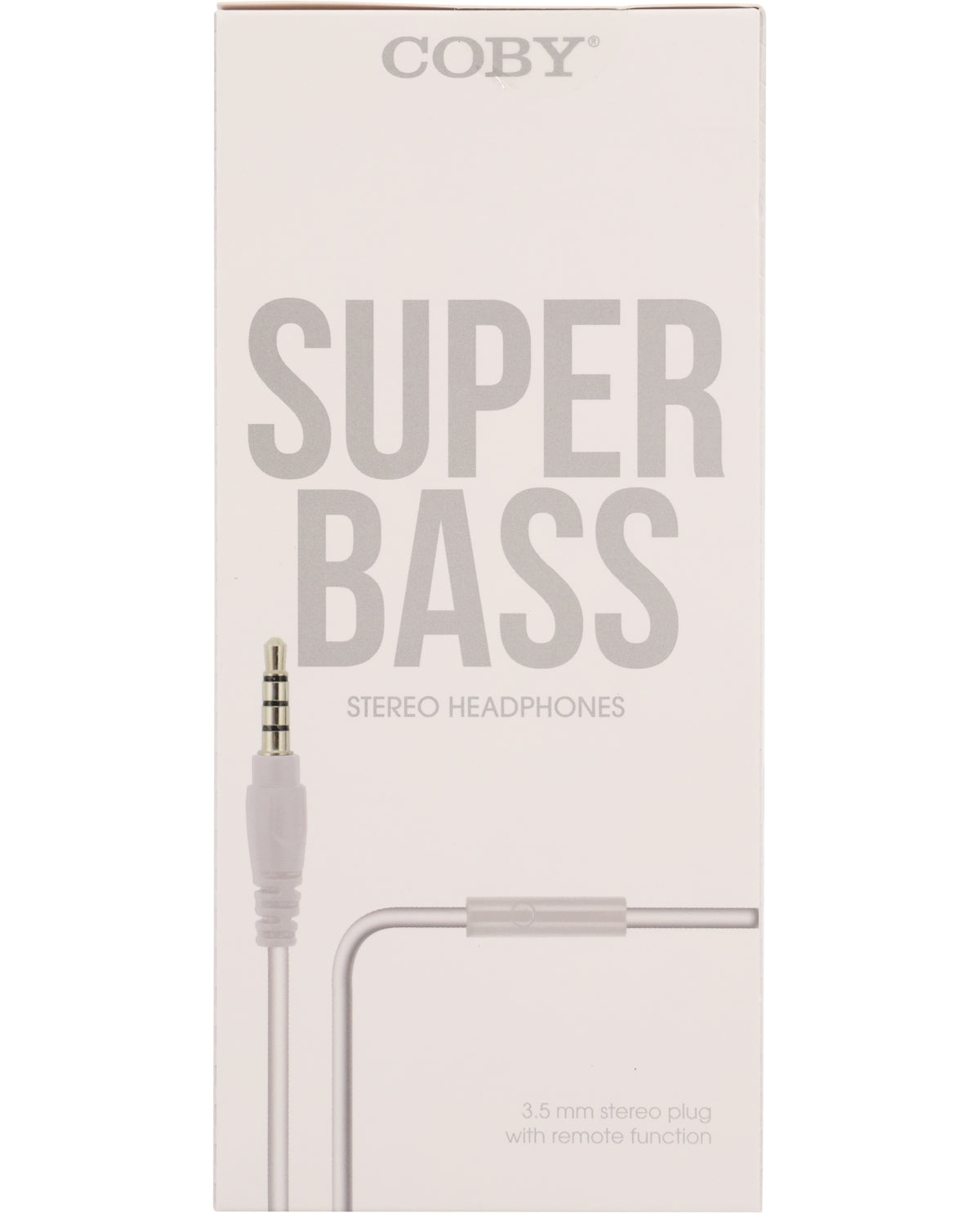 Coby Super Bass stereo headphones packaging on a white background