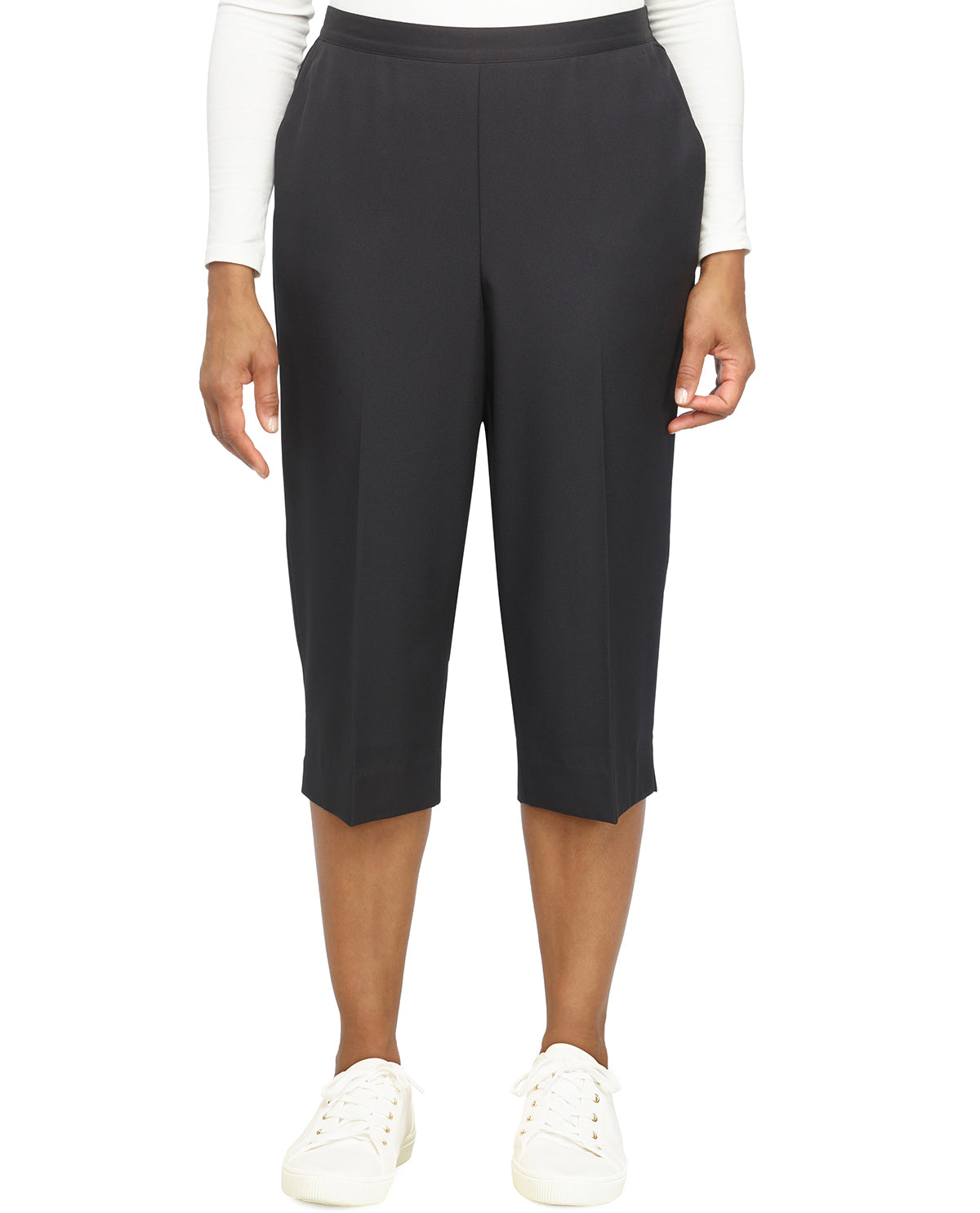 Alfred Dunner Petite Microfiber Twill Pull-On Capri