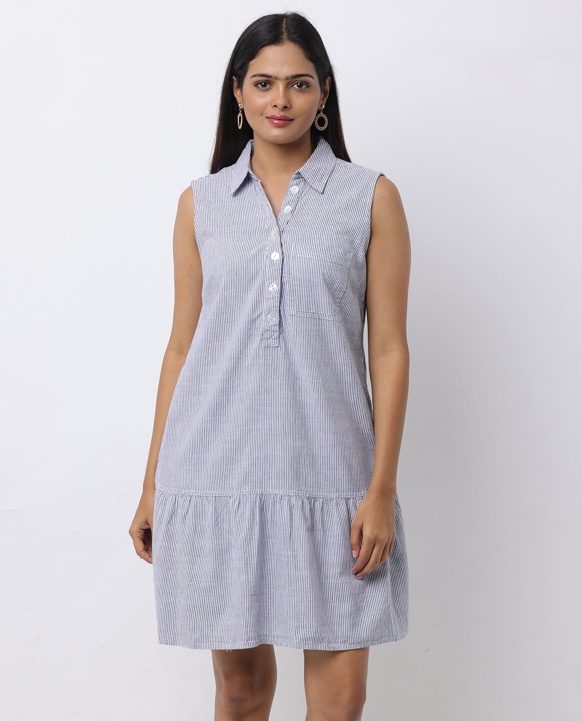 Dash Sleeveless Drop Waist Dress Indigo