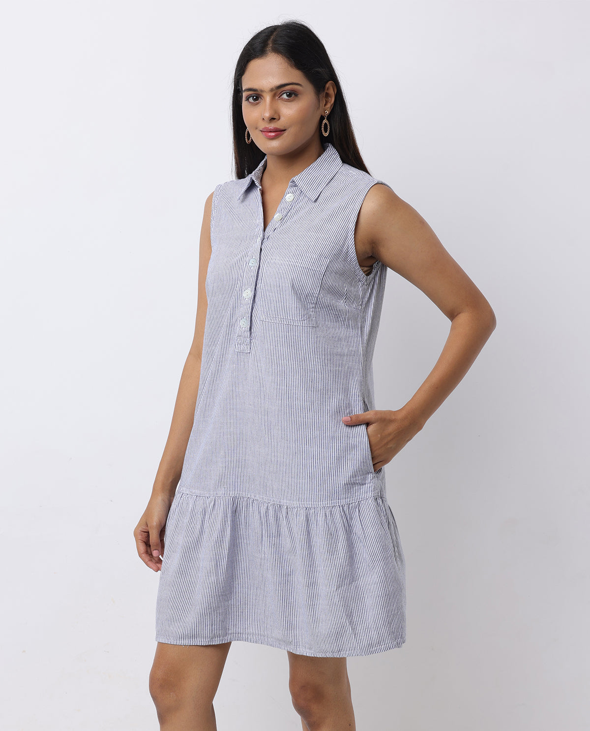 Dash Sleeveless Drop Waist Dress Indigo