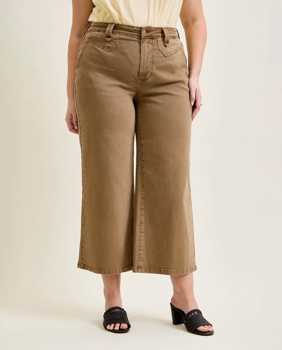 Judy Blue High Waist Ankle Wide Jean Camel
