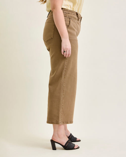 Judy Blue High Waist Ankle Wide Jean Camel