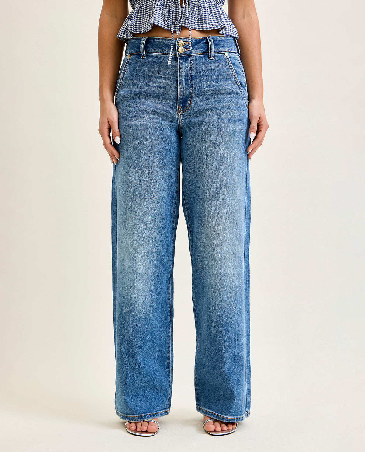 Judy Blue High Waist Trouser Jeans Medium Wash