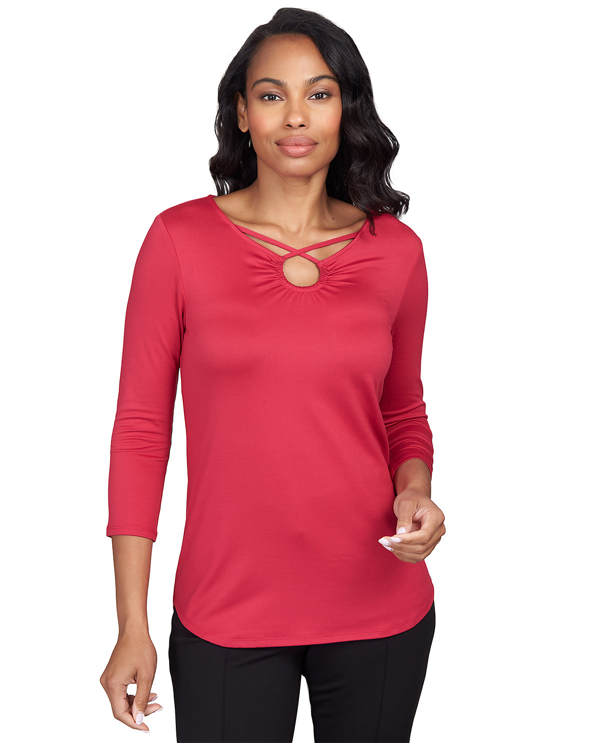 Ruby Road Fall Wonders Solid Jersey Knit Top