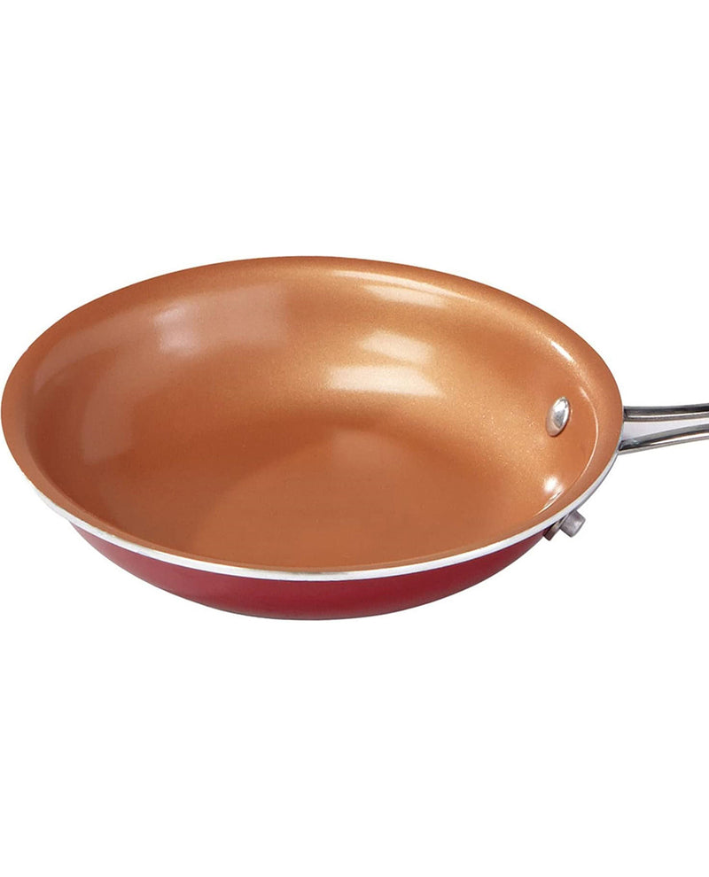10" Red Copper Cooking Skillet