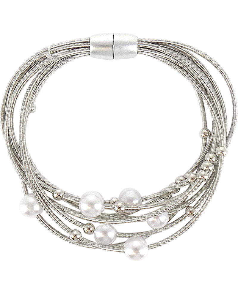 Pearl And Multi Layer Magnetic Bracelet