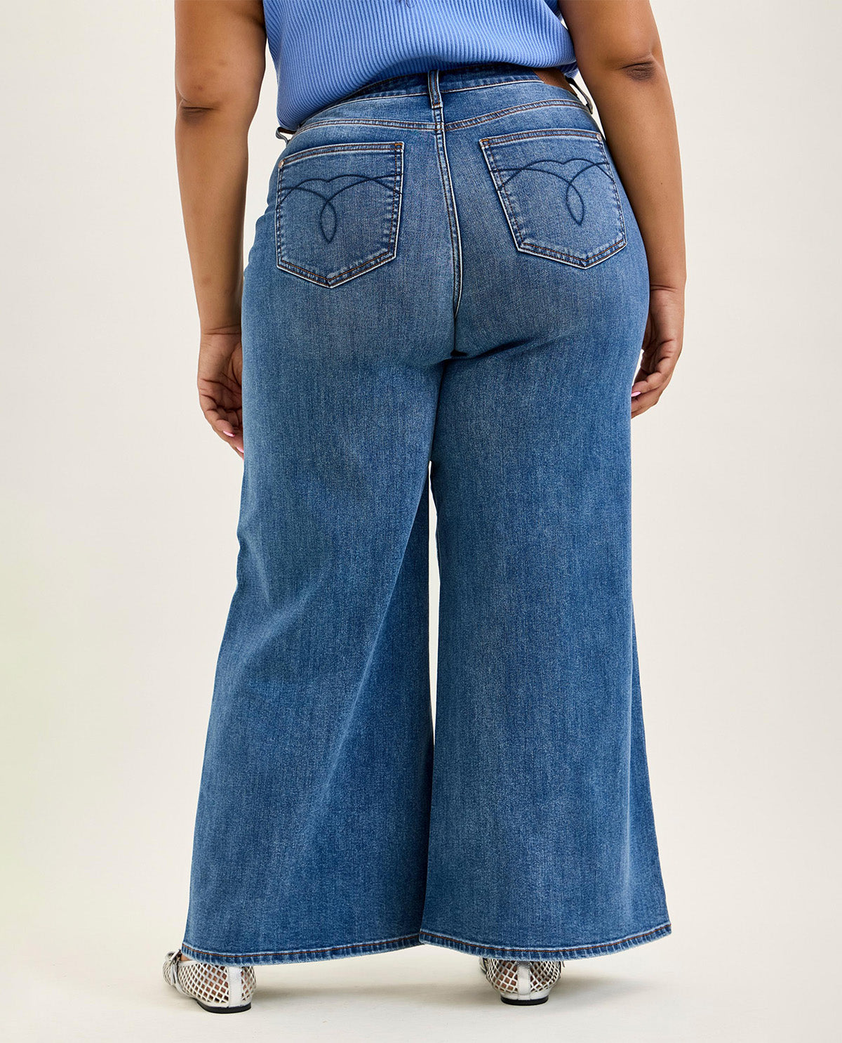 Judy Blue High Waist Palazzo Jeans Medium Wash