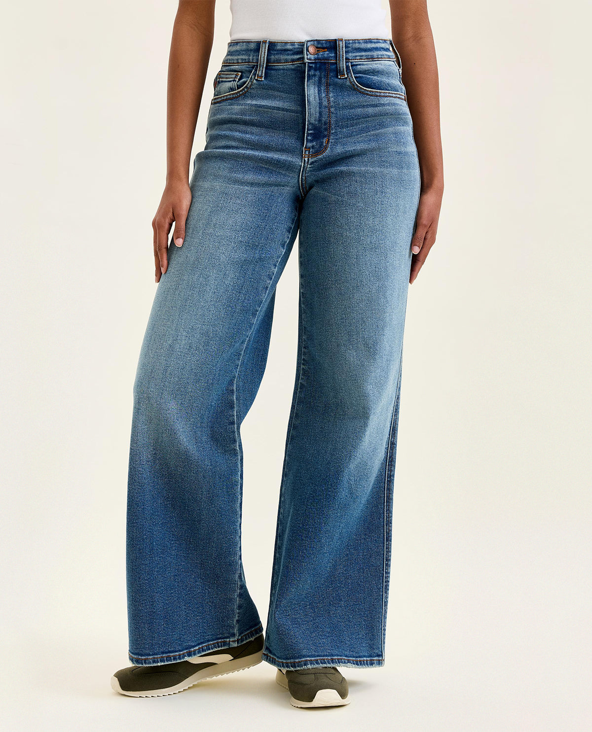 Judy Blue High Waist Retro Wide Jeans Medium Wash