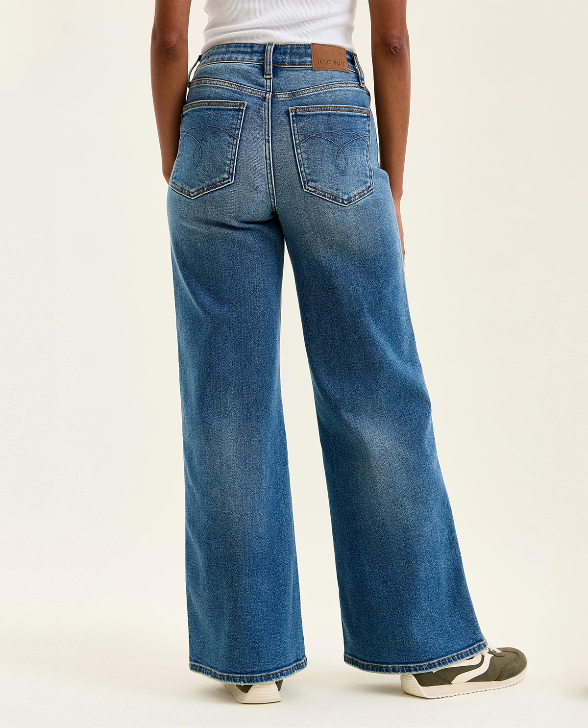 Judy Blue High Waist Retro Wide Jeans Medium Wash
