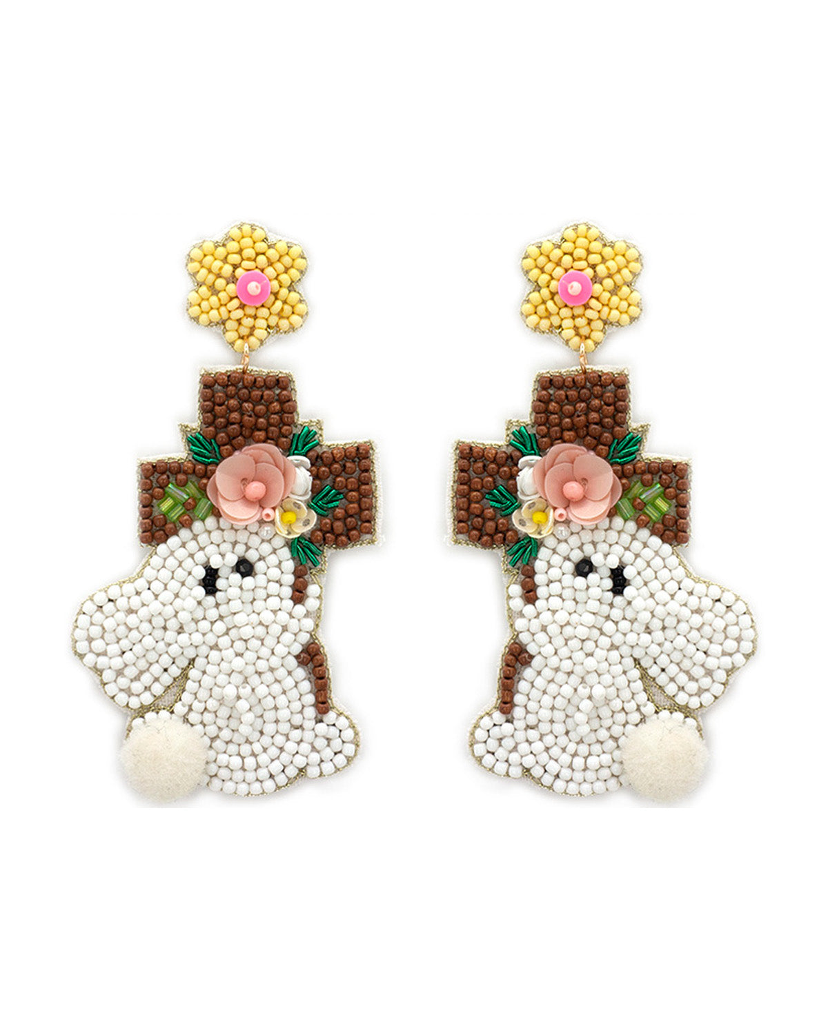 Easter Bunny Cross Earrings