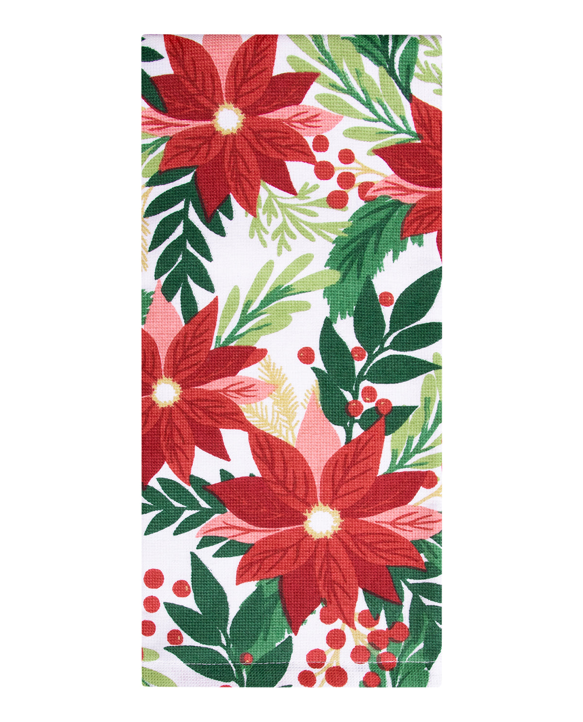 Poinsettia & Greenery Dual-Purpose Kitchen Towel