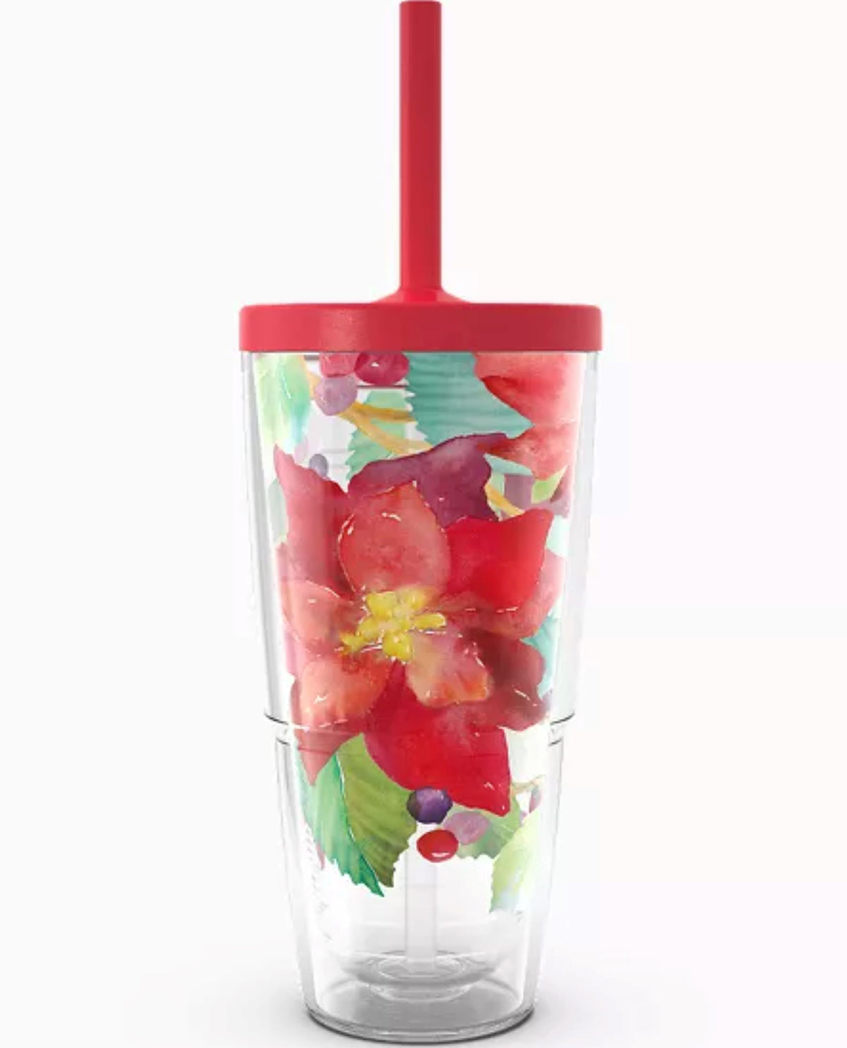 Tervis Holiday Poinsettias Tumbler with Straw Lid