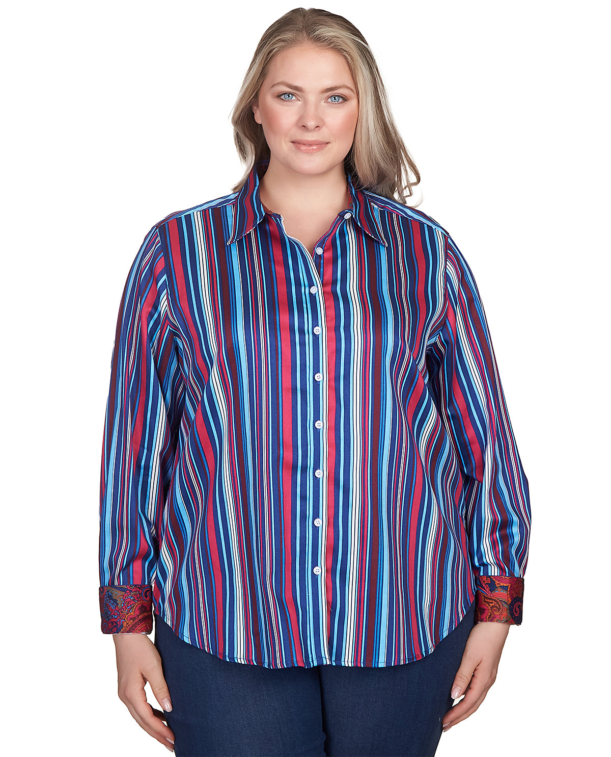 Ruby Road Wrinkle Resistant Stripe Woven Shirt