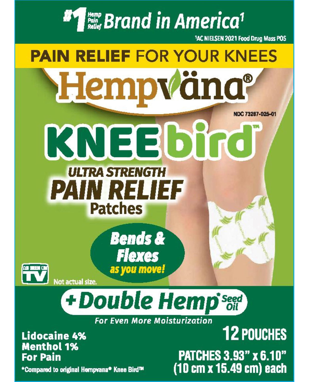 Hempvana Knee Bird Pain Relief Patches