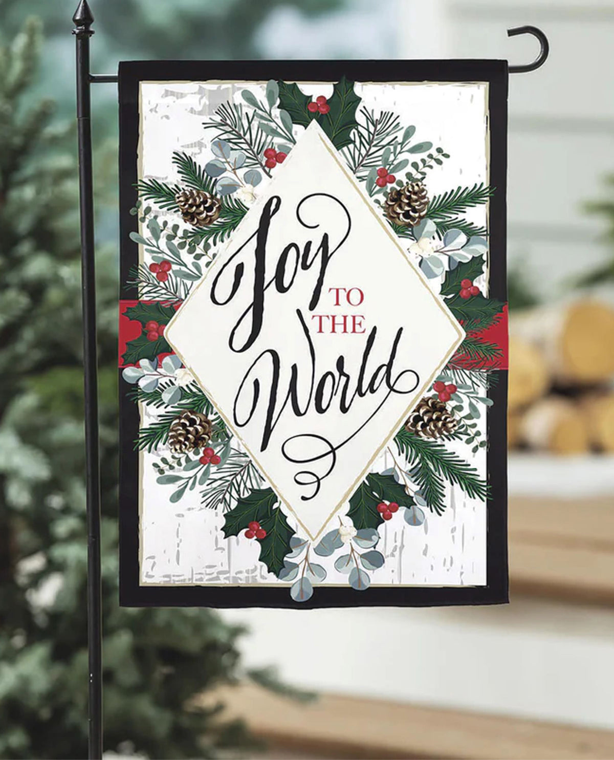 Joy To The World Applique Garden Flag